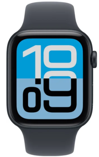 Умные часы Apple Watch SE 3 44 мм (алюминиевый корпус полуночный/полуночный спортивный силиконовый ремешок) 