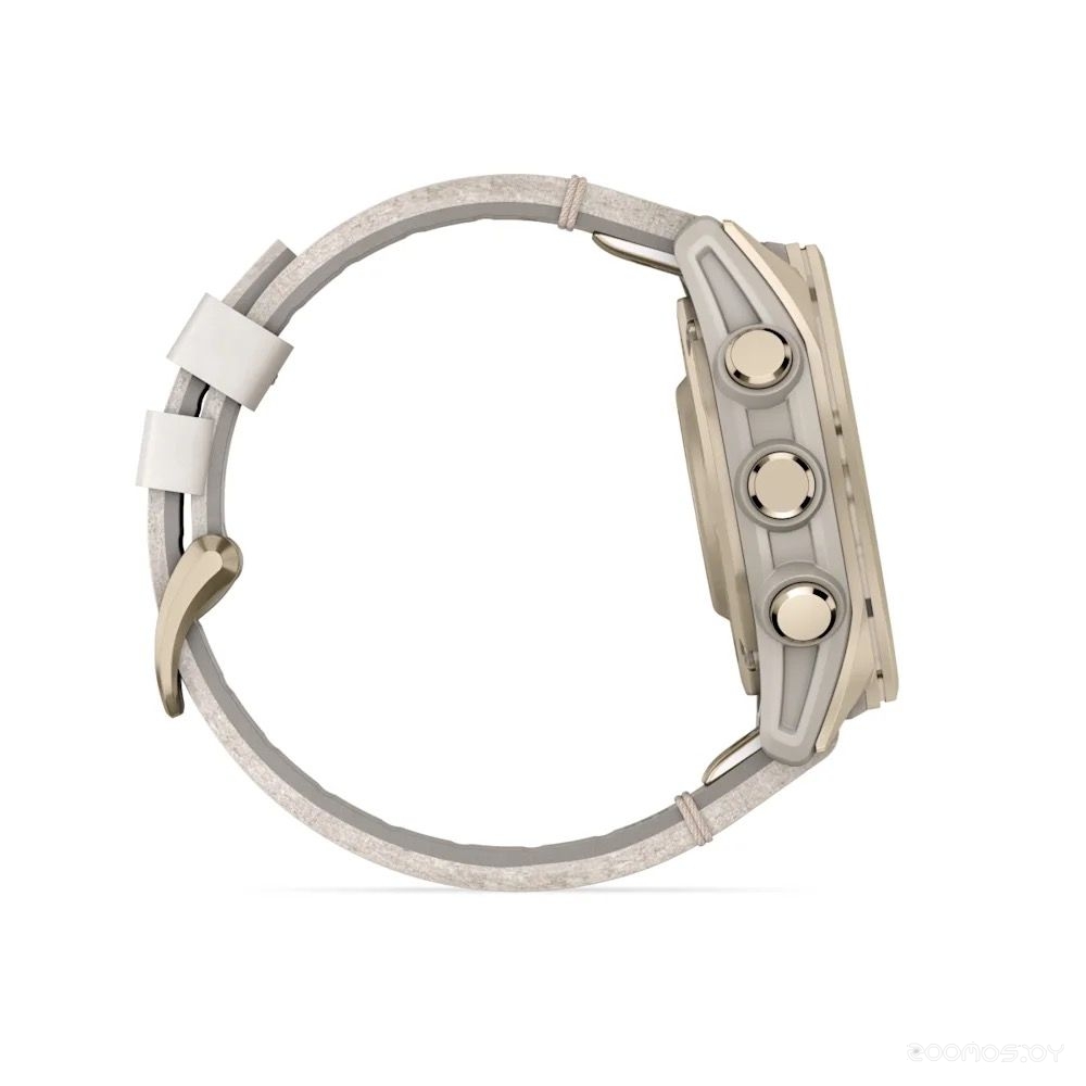 Умные часы Garmin Fenix 8 Sapphire 43мм (золотистый, серый кожаный ремешок) 