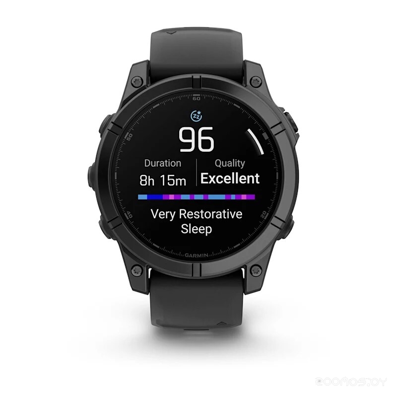 Умные часы Garmin Fenix E 47мм (серая сталь, черный силиконовый ремешок) 