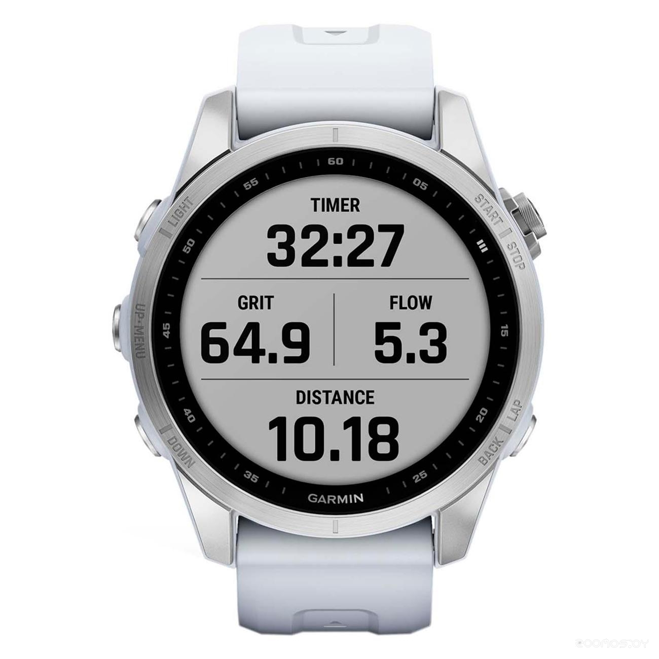 Умные часы Garmin Fenix 7S (серебристый/белый) 