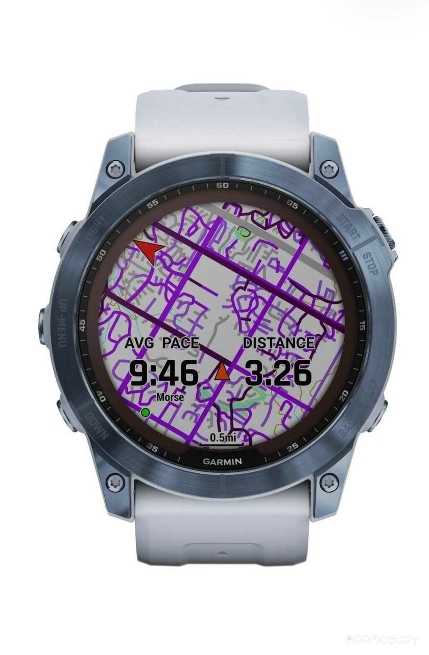 Умные часы Garmin Fenix 7X Sapphire Solar 51 мм (голубой минерал/белый камень) 