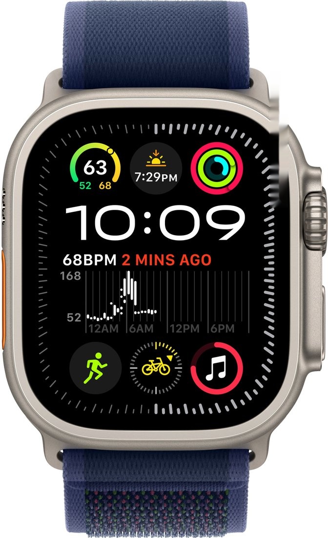 Умные часы Apple Watch Ultra 2 LTE 49 мм (титановый корпус титановый/синий нейлоновый ремешок) 
