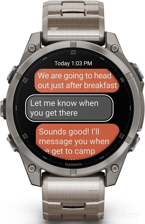 Умные часы Garmin Fenix 8 Sapphire, Titanium 47мм (светло-серый, титановый ремешок) 