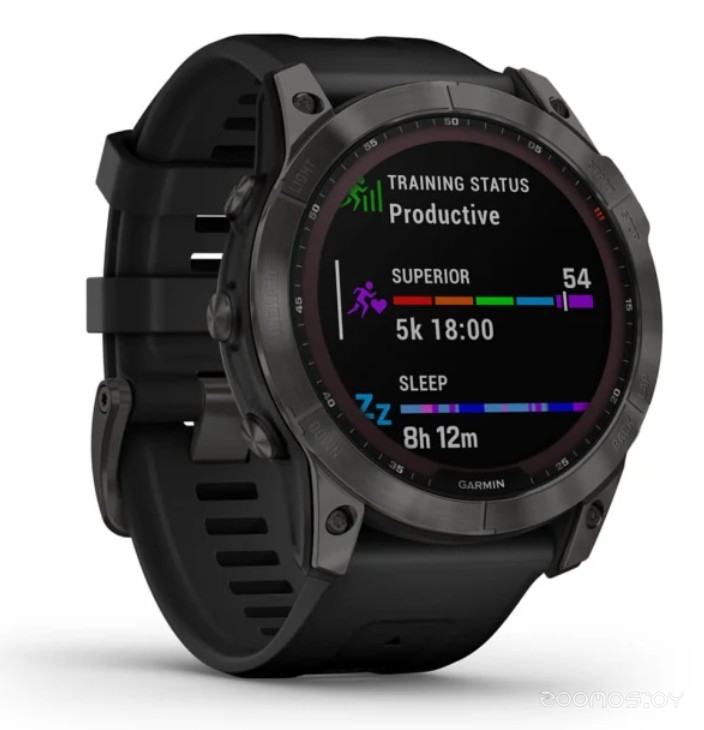 Умные часы Garmin Fenix 7X Sapphire Solar (черный титан/черный) 