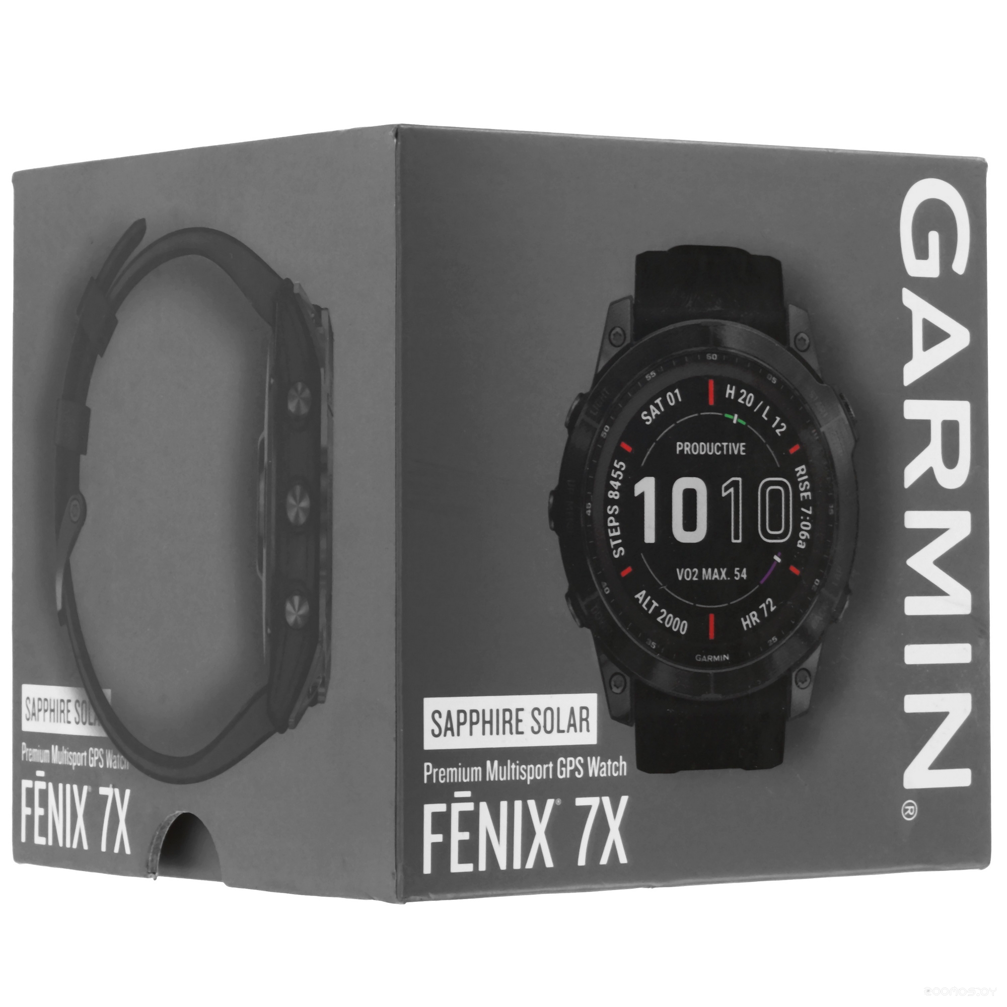 Умные часы Garmin Fenix 7X Sapphire Solar (черный титан/черный) 