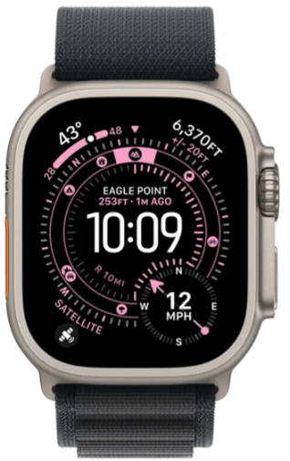 Умные часы Apple Watch Ultra 3 LTE 49 мм (титановый корпус природный/черный текстильный ремешок) 