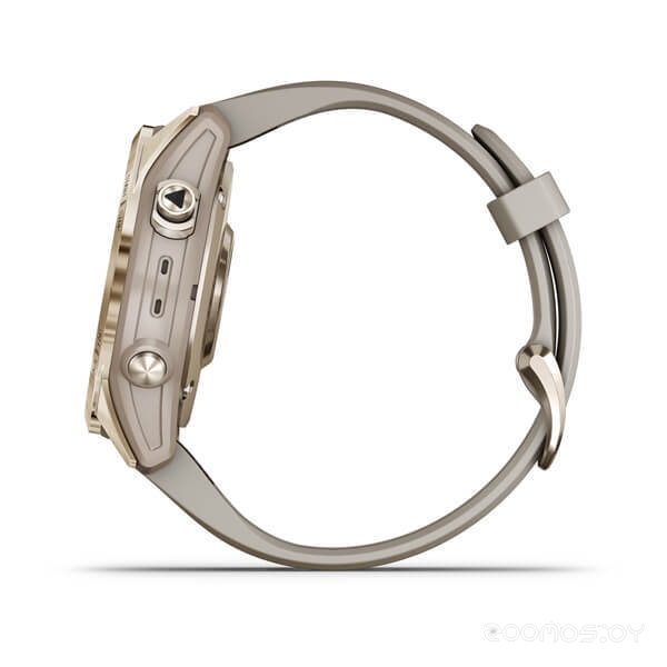Умные часы Garmin Fenix 7S Sapphire Solar (кремово-золотой титан/песочный) 