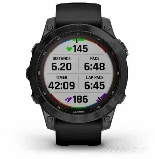 Умные часы Garmin Fenix 7 Sapphire Solar 47 мм (черный титан/черный) 