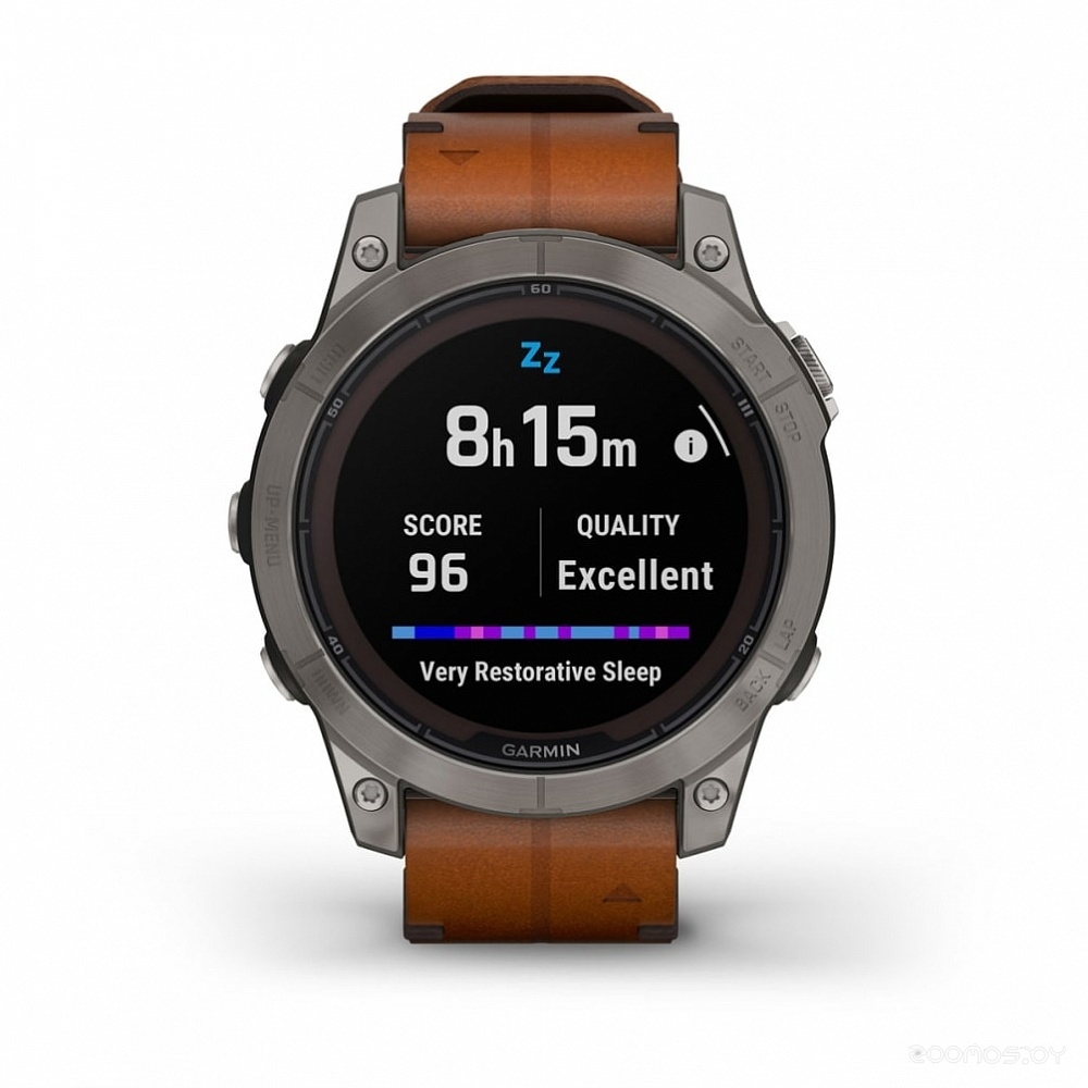 Умные часы Garmin Fenix 7 Pro Sapphire Solar (титан/каштановый, с кожаным и силиконовым ремешками) 