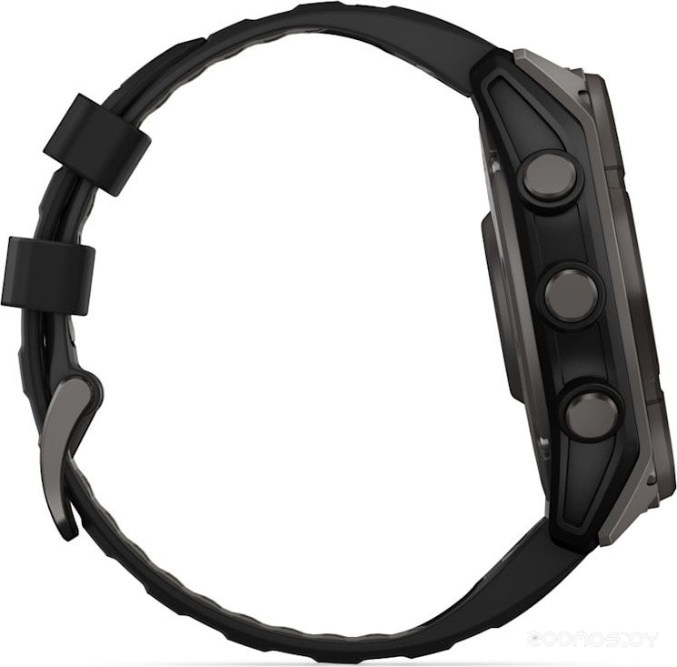 Умные часы Garmin Fenix 8 Solar, Sapphire 51мм (титановый угольно-серый с DLC-покрытием и черным ремешком) 