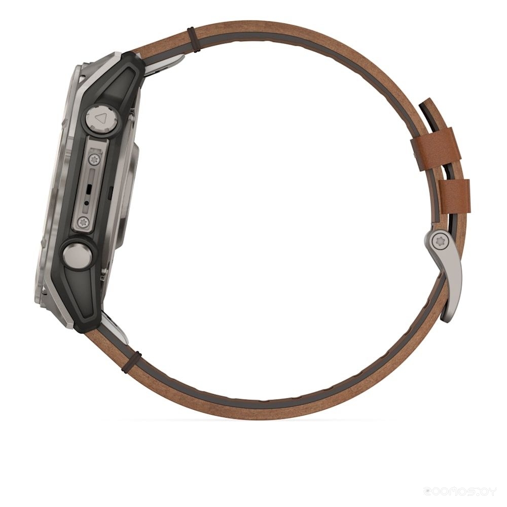 Умные часы Garmin Fenix 8 Sapphire 51мм (титановый, каштановый кожаный ремешок) 