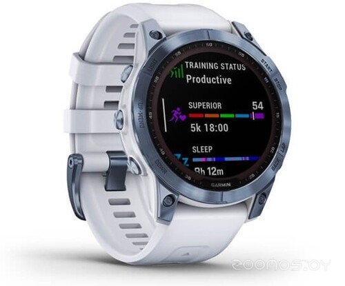 Умные часы Garmin Fenix 7 Sapphire Solar 47 мм (голубой минерал/белый камень) 