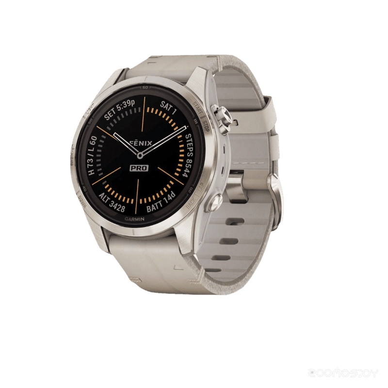 Умные часы Garmin Fenix 7S Pro Sapphire Solar (мягкое золото/известняк, с кожаным и силиконовым ремешками) 