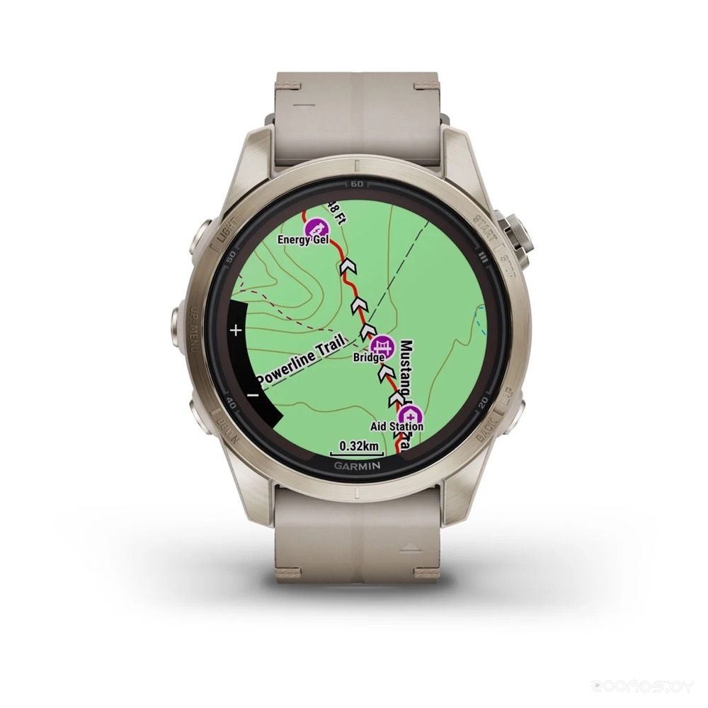 Умные часы Garmin Fenix 7S Pro Sapphire Solar (мягкое золото/известняк, с кожаным и силиконовым ремешками) 