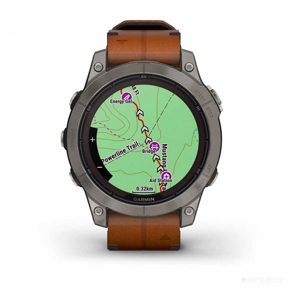Умные часы Garmin Fenix 7 Pro Sapphire Solar (титан/каштановый, с кожаным и силиконовым ремешками) 