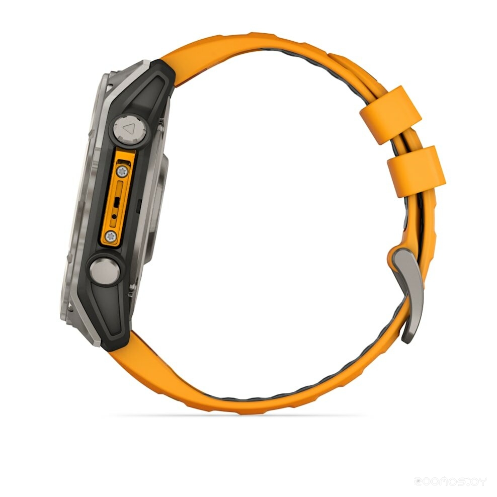 Умные часы Garmin Fenix 8 Sapphire 51мм (титановый, оранжевый силиконовый ремешок) 