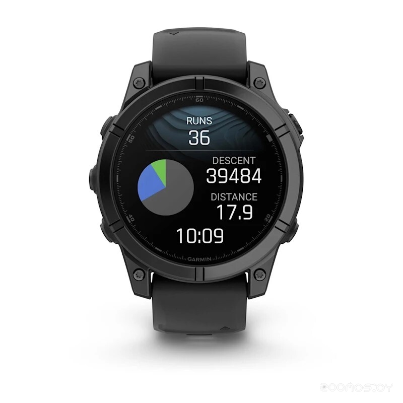 Умные часы Garmin Fenix E 47мм (серая сталь, черный силиконовый ремешок) 
