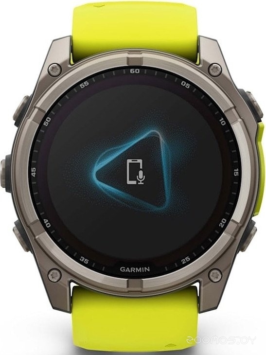 Умные часы Garmin Fenix 8 Solar, Sapphire 51мм (титановый, желтый силиконовый ремешок) 