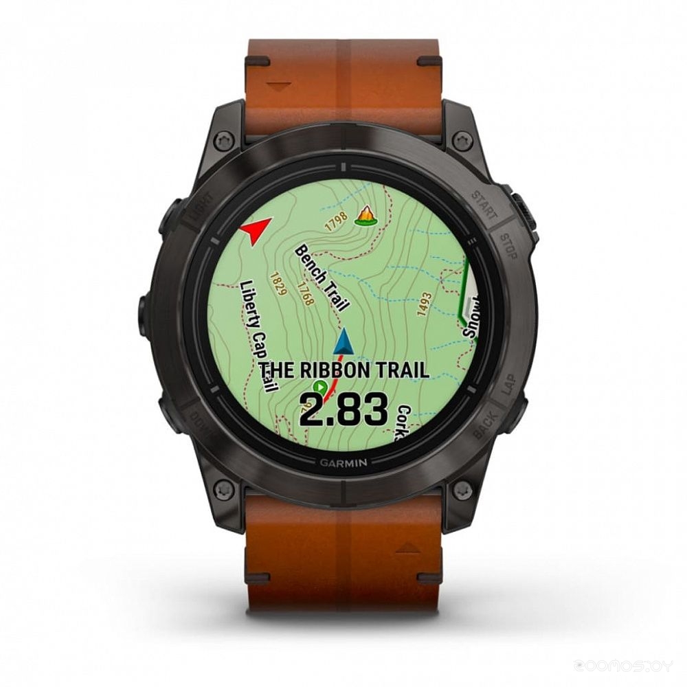 Умные часы Garmin Epix Pro Gen 2 Sapphire 51 мм (карбоново-серый титан/каштановый, с кожаным и силиконовым ремешками) 