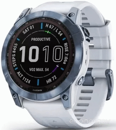 Умные часы Garmin Fenix 7 Sapphire Solar 47 мм (голубой минерал/белый камень) 
