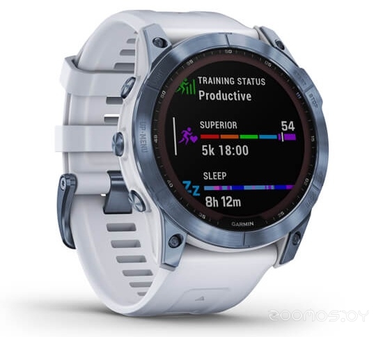 Умные часы Garmin Fenix 7X Sapphire Solar 51 мм (голубой минерал/белый камень) 
