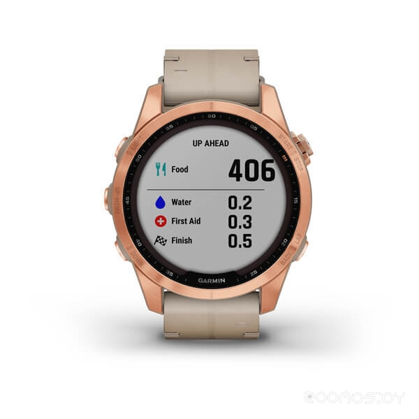 Умные часы Garmin Fenix 7S Solar (розовое золото/песочный) 