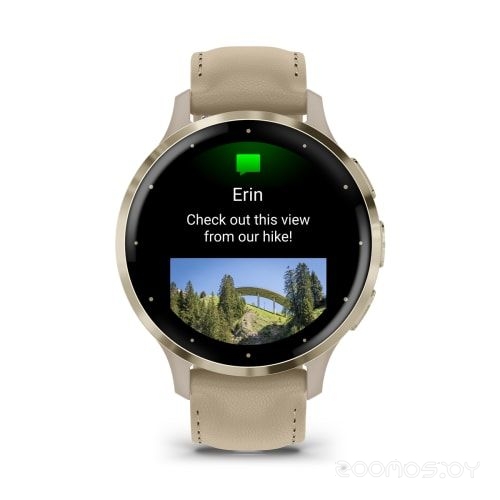 Умные часы Garmin Venu 3S (френч-грей, с кожаным ремешком) 