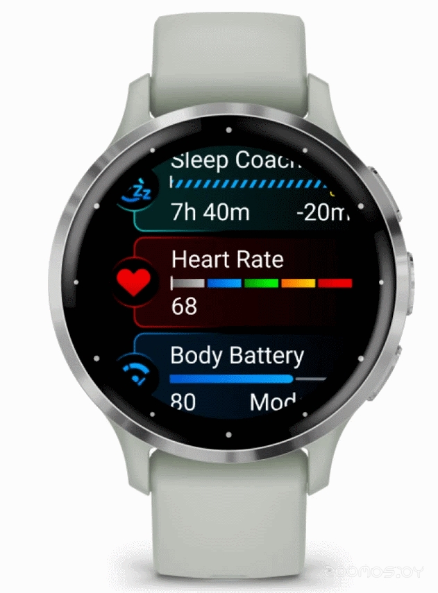 Умные часы Garmin Venu 3S (шалфей, с силиконовым ремешком) 