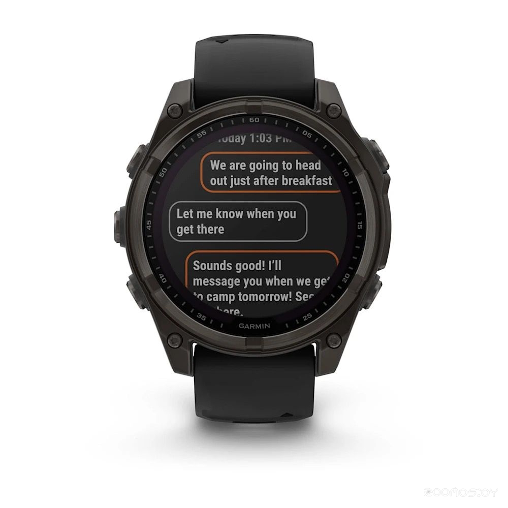 Умные часы Garmin Fenix 8 47мм (серый, черный силиконовый ремешок) 