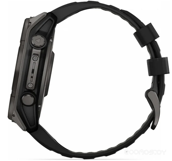 Умные часы Garmin Fenix 8 Solar, Sapphire 51мм (титановый угольно-серый с DLC-покрытием и черным ремешком) 