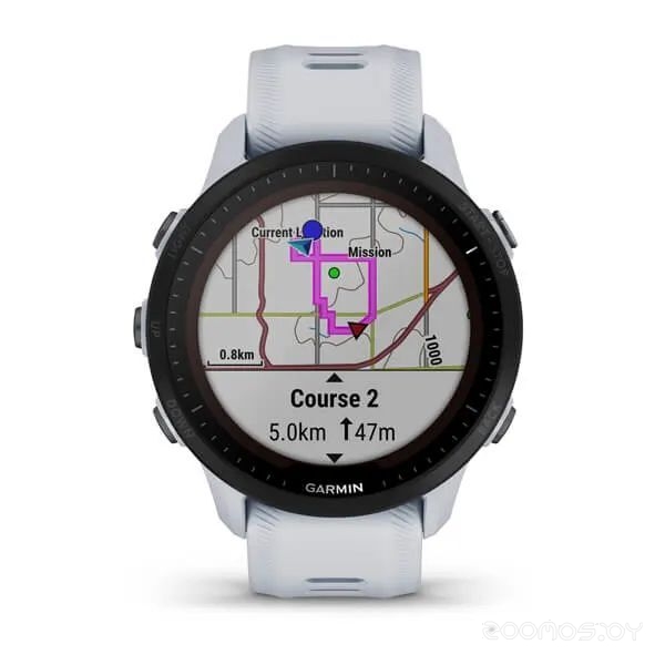 Умные часы Garmin Forerunner 955 Solar (белый камень) 