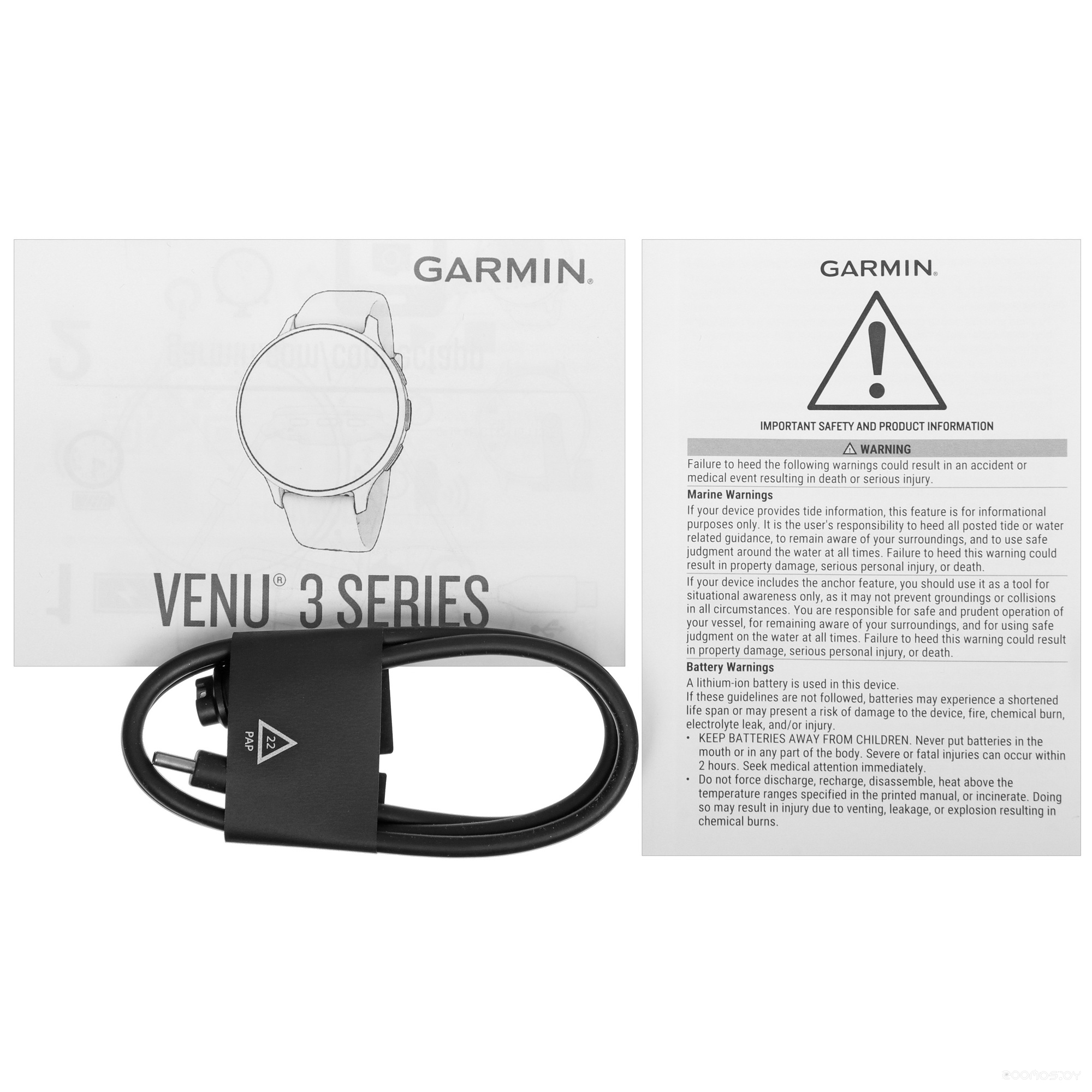 Умные часы Garmin Venu 3 (черный, с кожаным ремешком) 