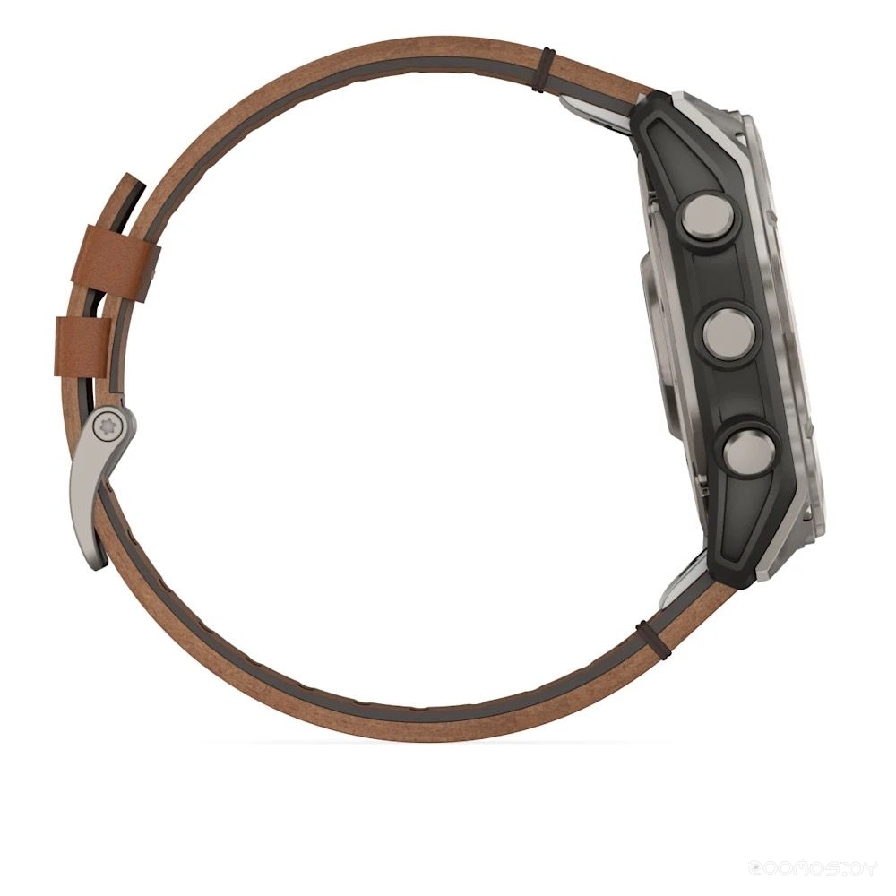Умные часы Garmin Fenix 8 Sapphire 51мм (титановый, каштановый кожаный ремешок) 