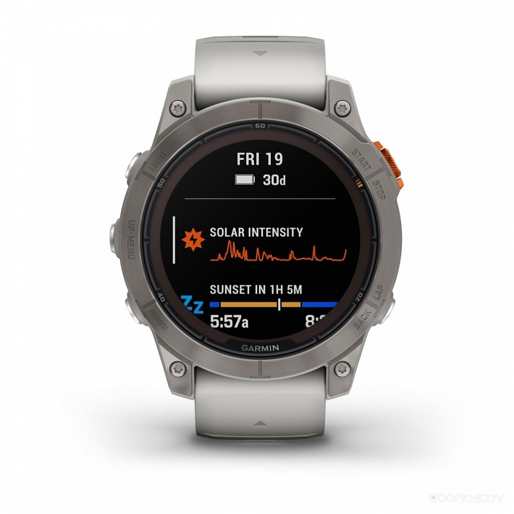 Умные часы Garmin Fenix 7 Pro Sapphire Solar (титан/оранжевый) 
