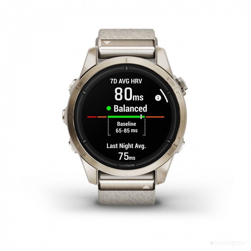 Умные часы Garmin Epix Pro Gen 2 Sapphire 42 мм (мягкое золото/крем, с нейлоновым и силиконовым ремешками) 