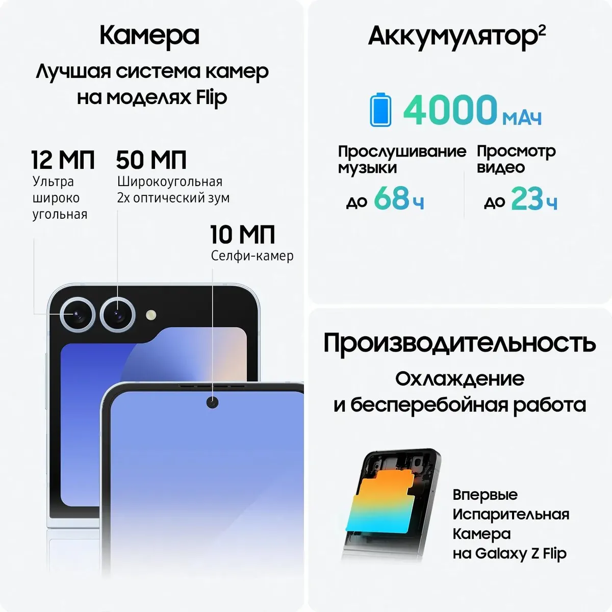 Смартфон Samsung Galaxy Z Flip6 SM-F741B 12GB/256GB (голубой) 