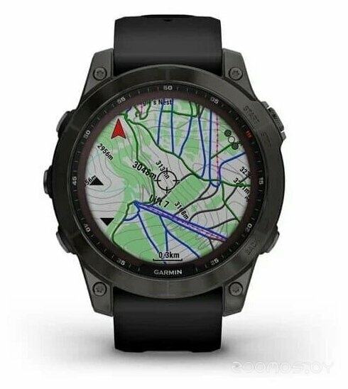 Умные часы Garmin Fenix 7 Sapphire Solar 47 мм (черный титан/черный) 