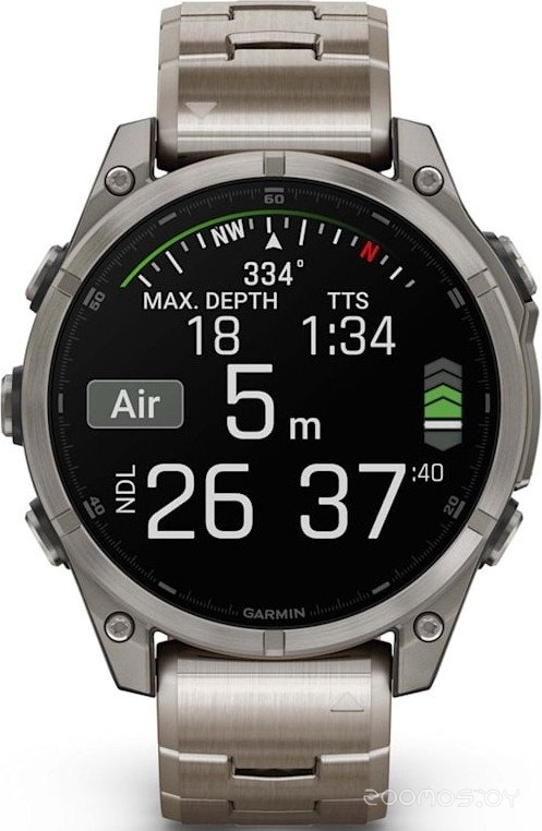 Умные часы Garmin Fenix 8 Sapphire, Titanium 47мм (светло-серый, титановый ремешок) 
