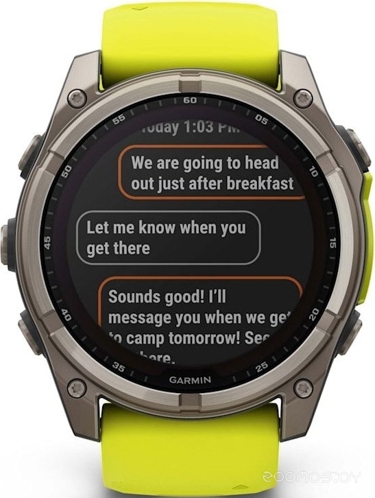 Умные часы Garmin Fenix 8 Solar, Sapphire 51мм (титановый, желтый силиконовый ремешок) 