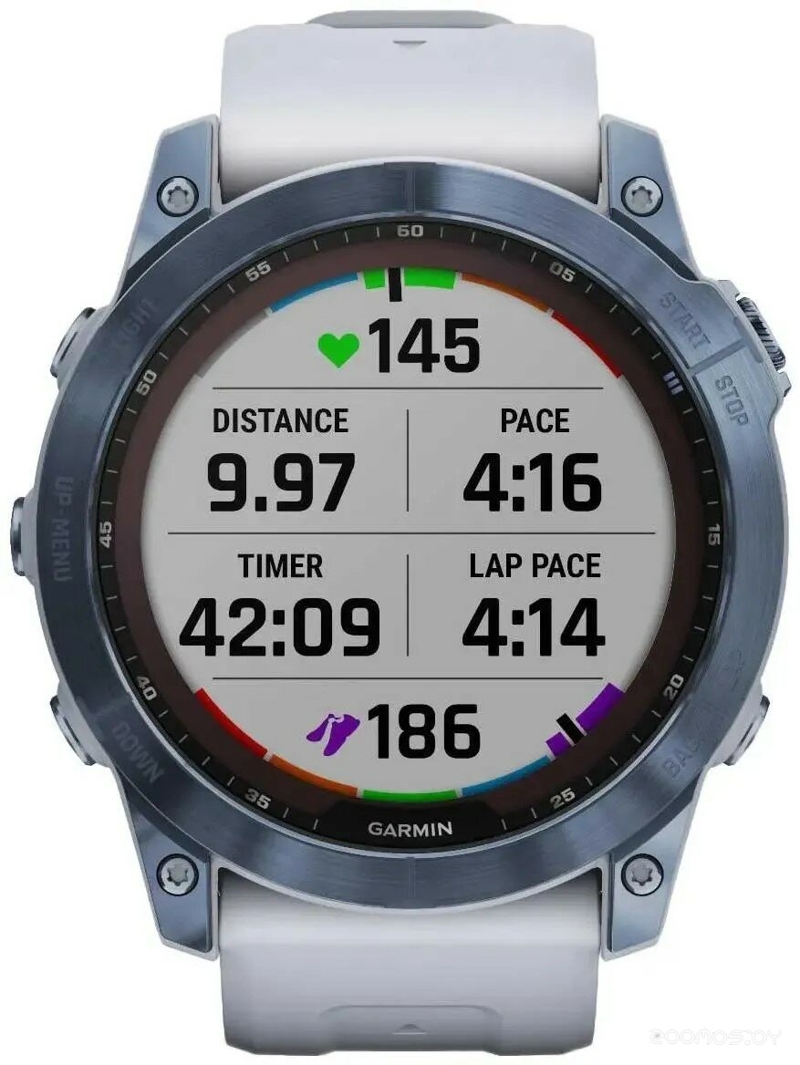 Умные часы Garmin Fenix 7X Sapphire Solar 51 мм (голубой минерал/белый камень) 