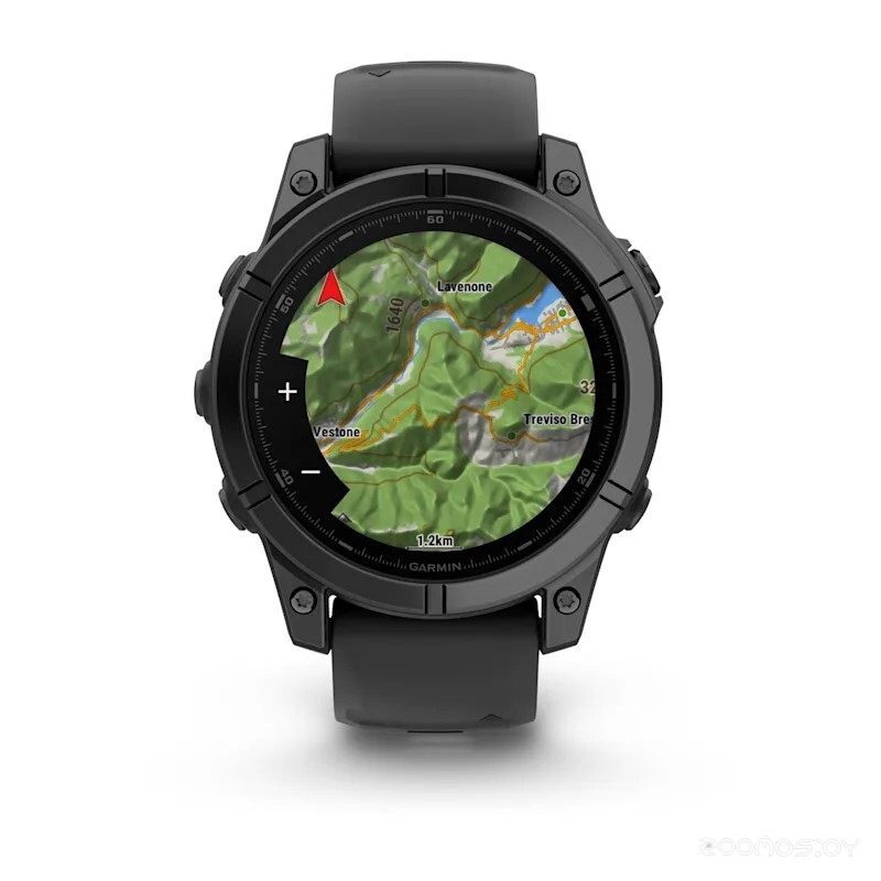 Умные часы Garmin Fenix E 47мм (серая сталь, черный силиконовый ремешок) 