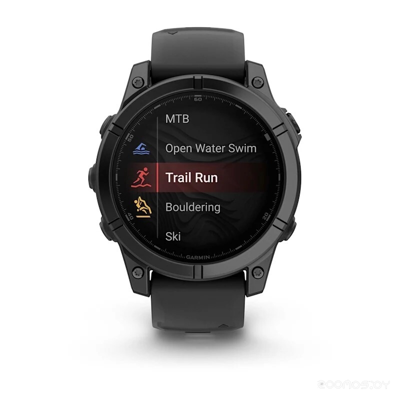 Умные часы Garmin Fenix E 47мм (серая сталь, черный силиконовый ремешок) 