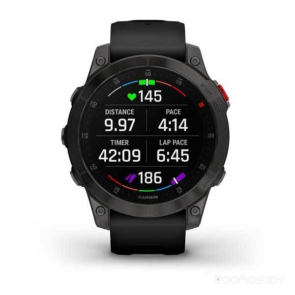 Умные часы Garmin Epix Sapphire Gen 2 (черный титан/черный) 
