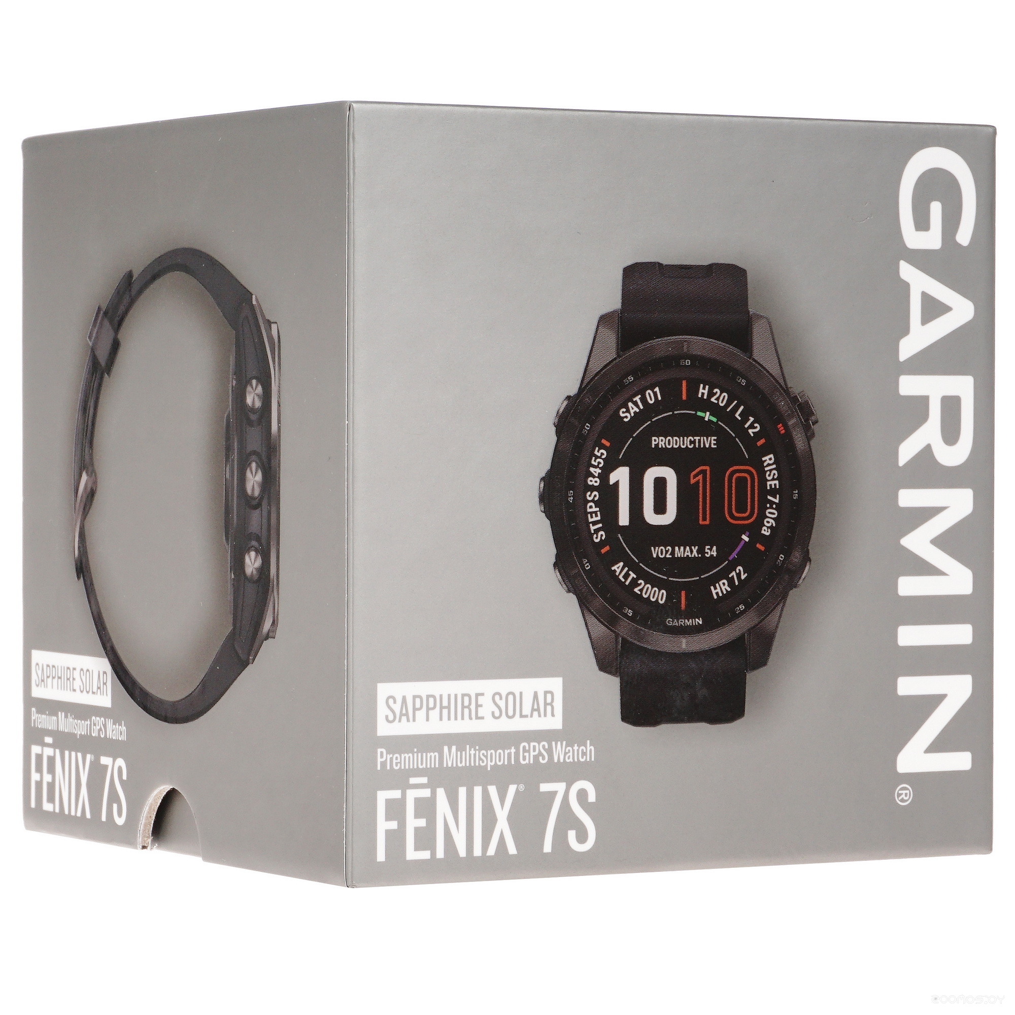 Умные часы Garmin Fenix 7S Sapphire Solar 42 мм (серый карбон/черный) 