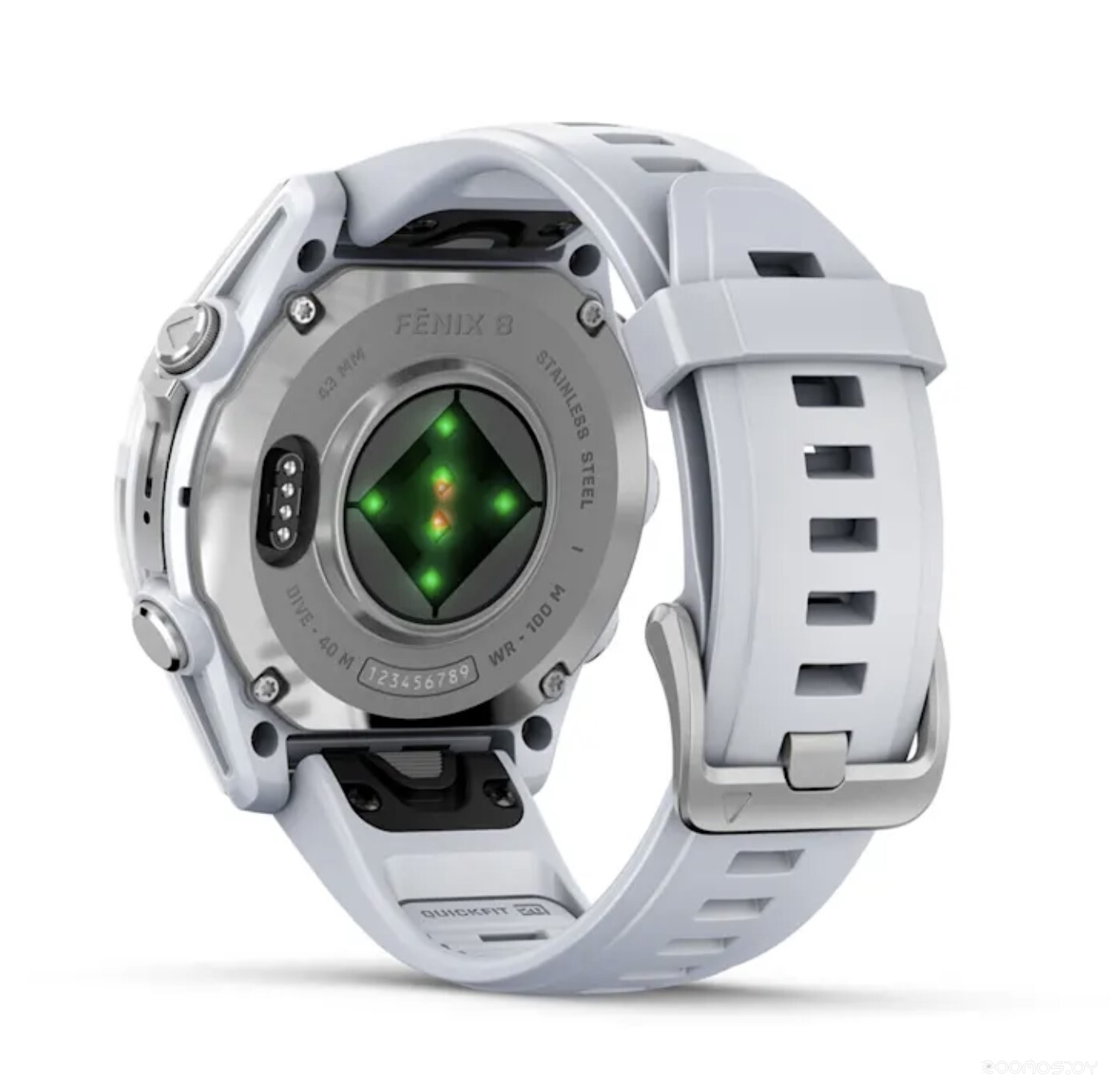Умные часы Garmin Fenix 8 43мм (серебристый, белый ремешок) 