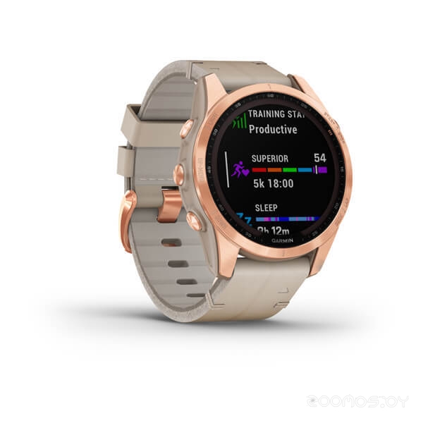 Умные часы Garmin Fenix 7S Solar (розовое золото/песочный) 