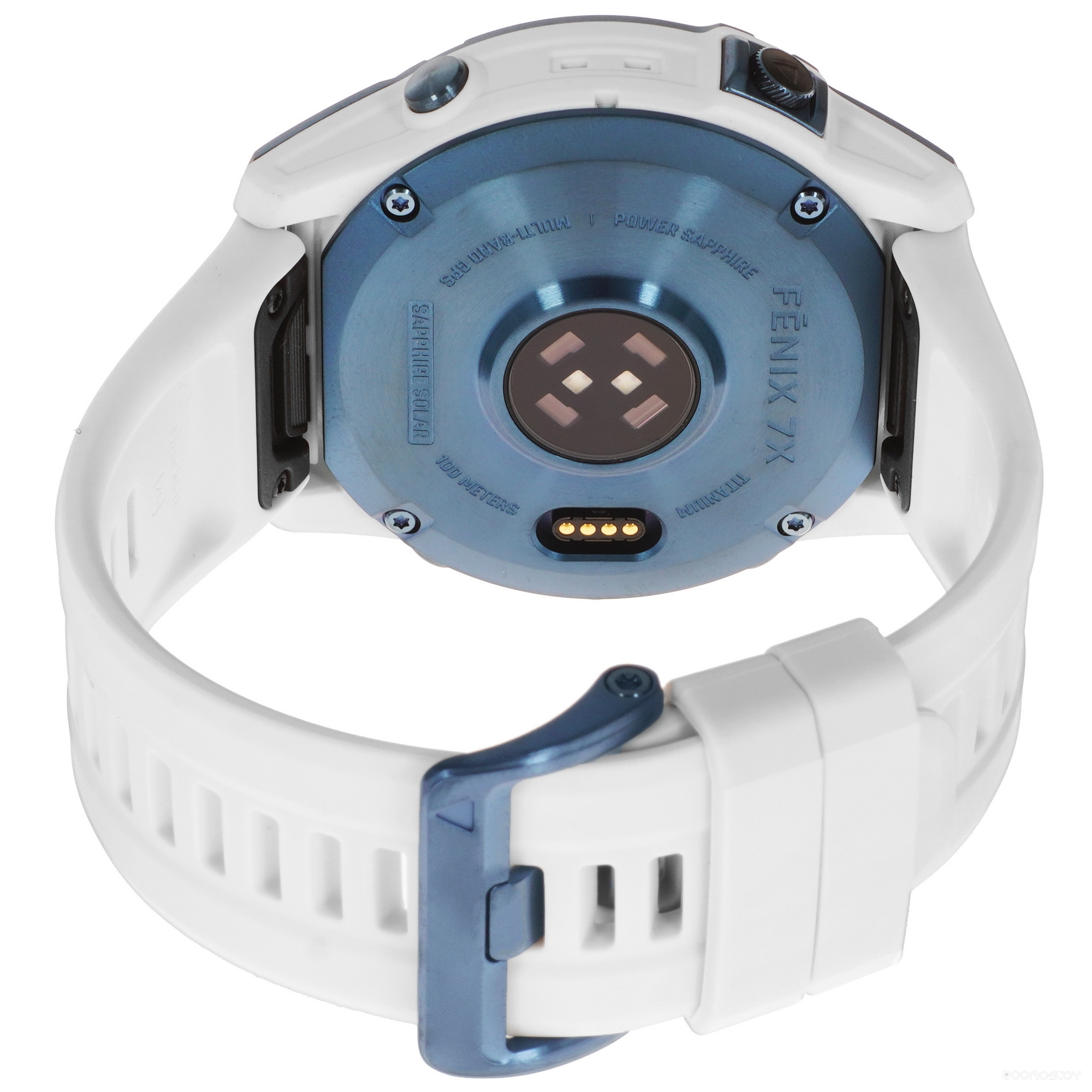 Умные часы Garmin Fenix 7X Sapphire Solar 51 мм (голубой минерал/белый камень) 