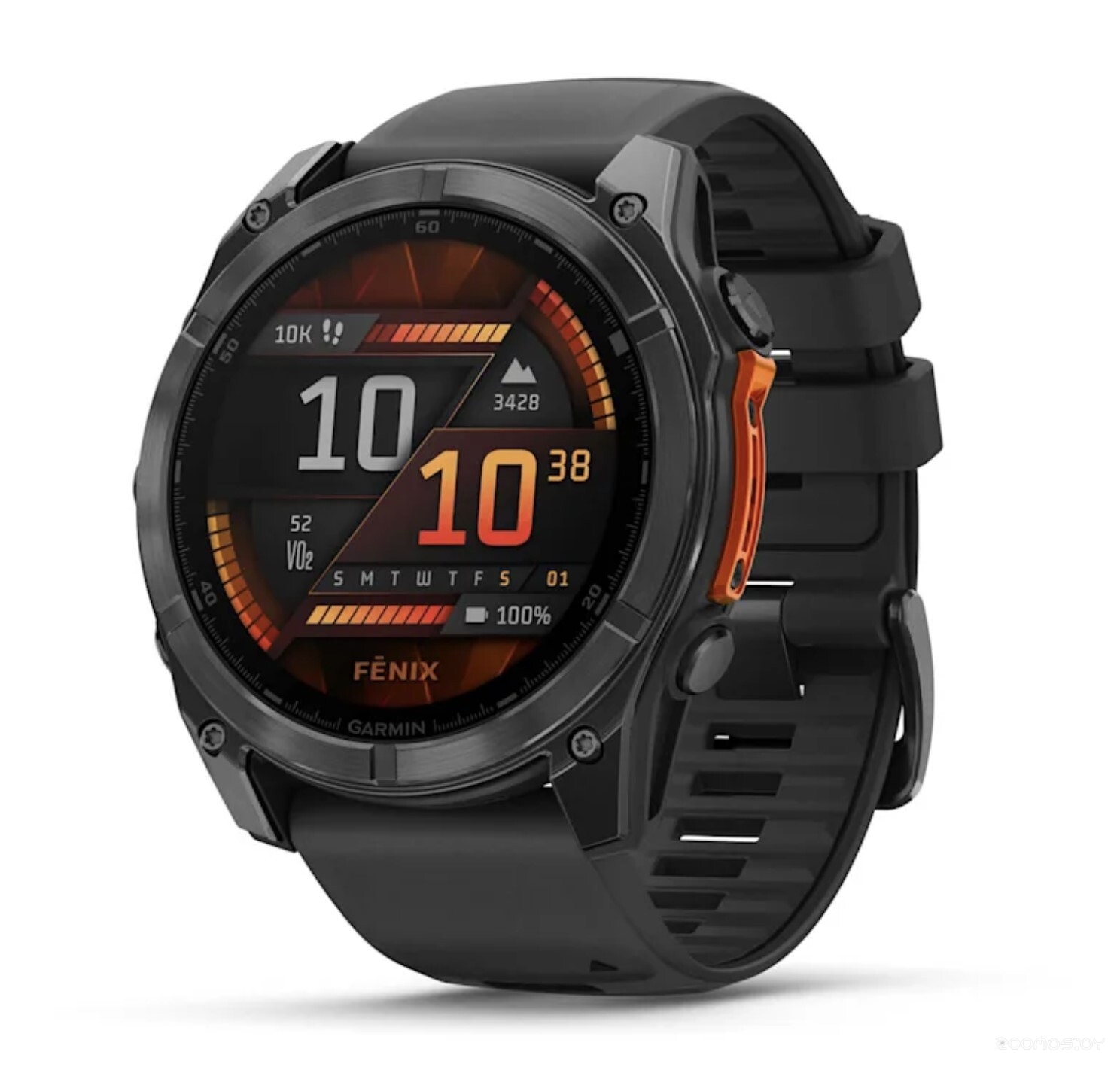 Умные часы Garmin Fenix 8 51мм (серый, черный силиконовый ремешок) 