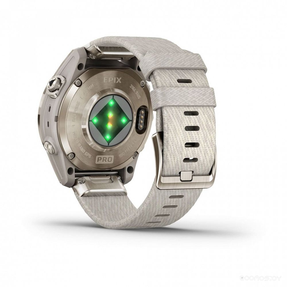 Умные часы Garmin Epix Pro Gen 2 Sapphire 42 мм (мягкое золото/крем, с нейлоновым и силиконовым ремешками) 