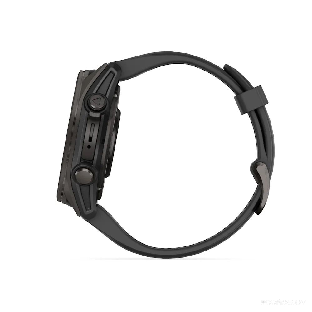 Умные часы Garmin Fenix 8 Sapphire 43мм (титановый угольно-черный DLC, пепельно-серый ремешок) 